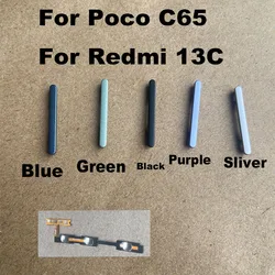 1PCS For Xiaomi Redmi 13C / Poco C65 Power Volume Side Button Buttons Switch On Off Keys Replacement Repair Parts