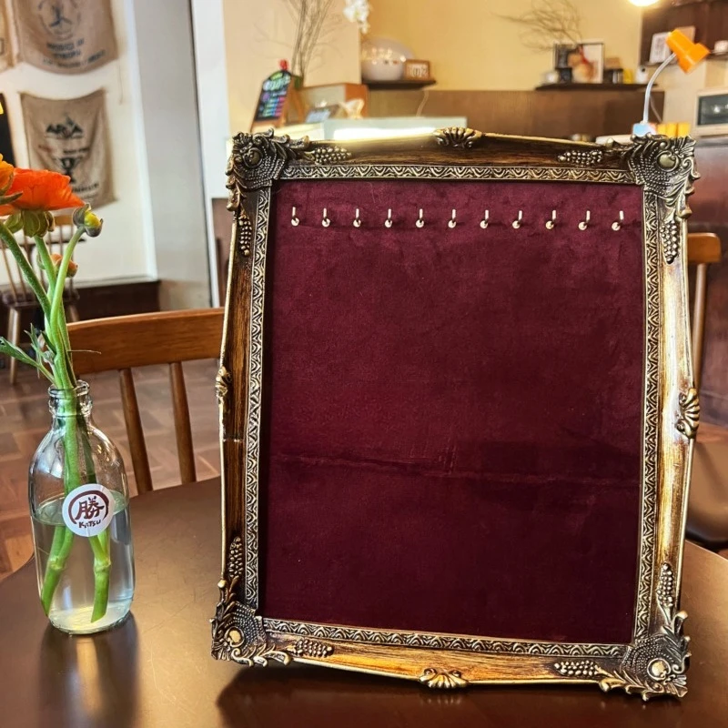 Vintage Jewelry Necklace Display Stand, Organizer Tray, Photo Props, Market Stall Racks, Retail Showcase Holder for Home Decors.