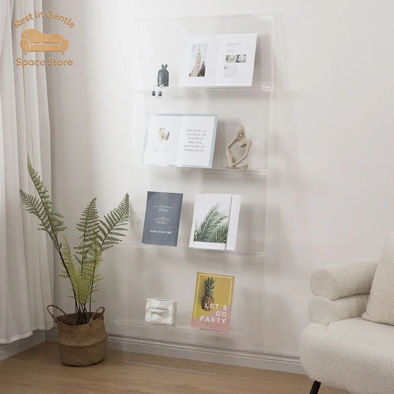 Floor standing bookshelf, newspaper and magazine rack, office book and magazine storage, organization