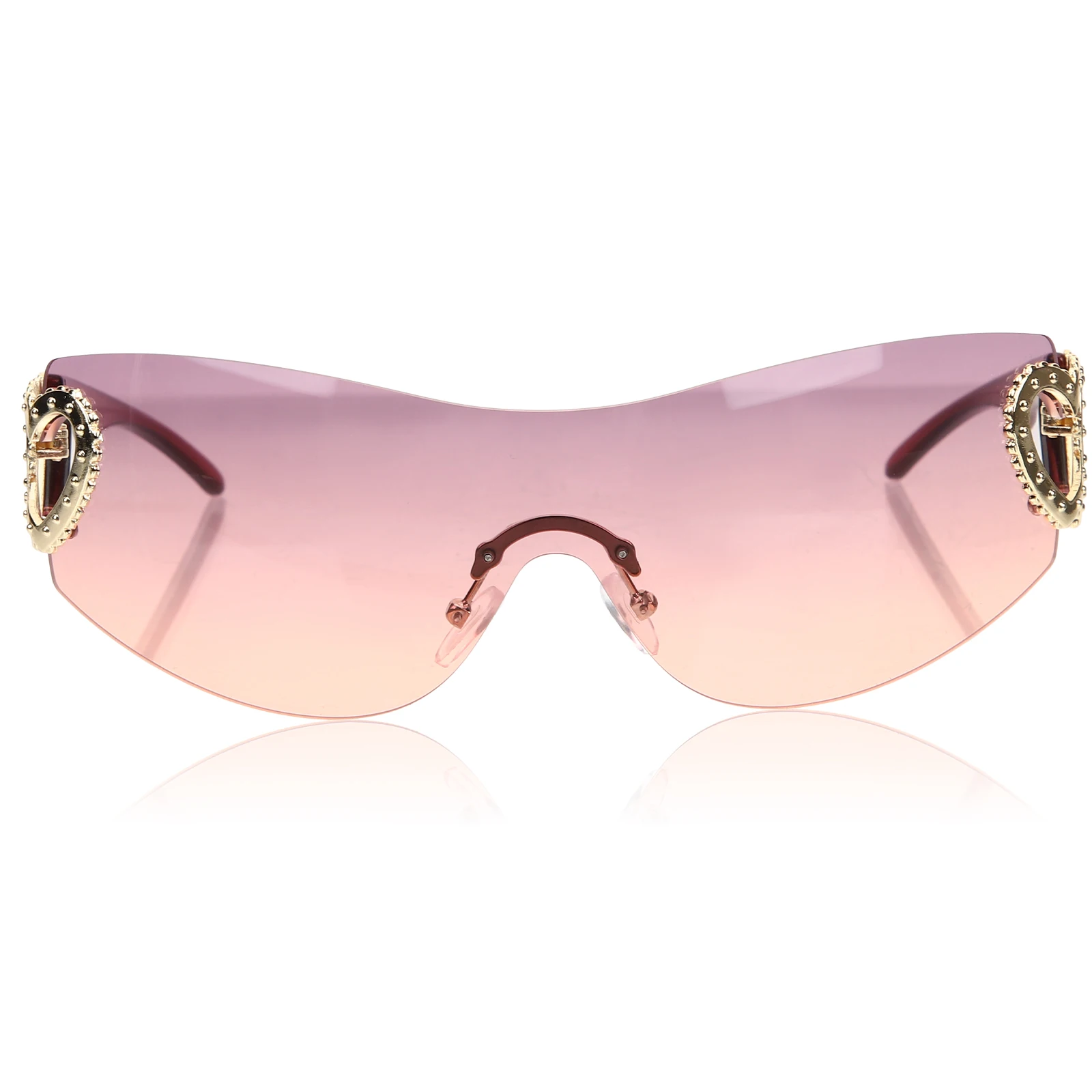 

Rimless Sunglasses for Women Lightweight Purple Frameless Sun Glasses Trendy Party Fashion Summer Outdoor Personalized Durable