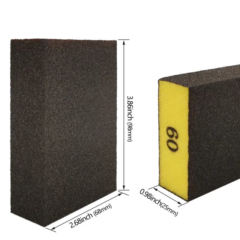 6pcs/set(60 80 120 180 240 320)Coarse Medium Fine Grit Sanding Block Sander Sponges for Wood Drywall Metal Sandpaper Sponge