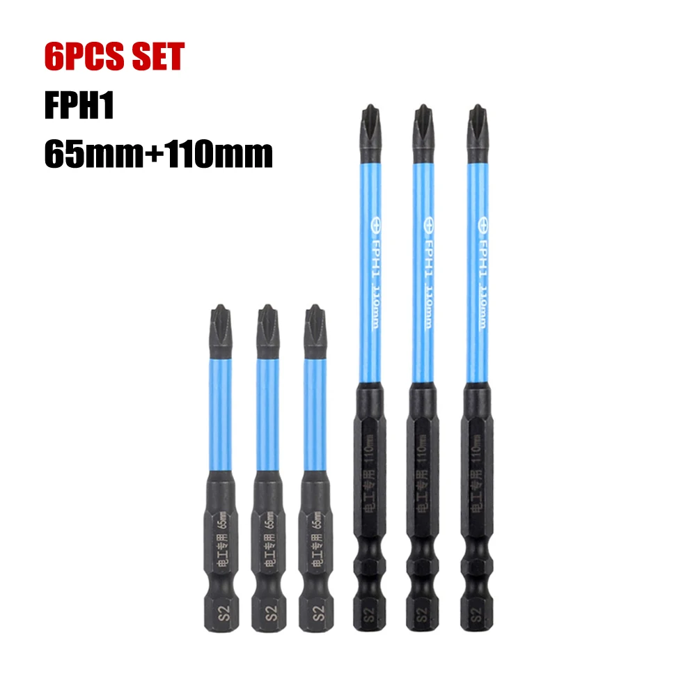 

Electrician Special 6x Screwdriver Bits 3*65mm+3*110mm Alloy Steel Hand Tools Kits Rust Proof Tools For Socket Switch