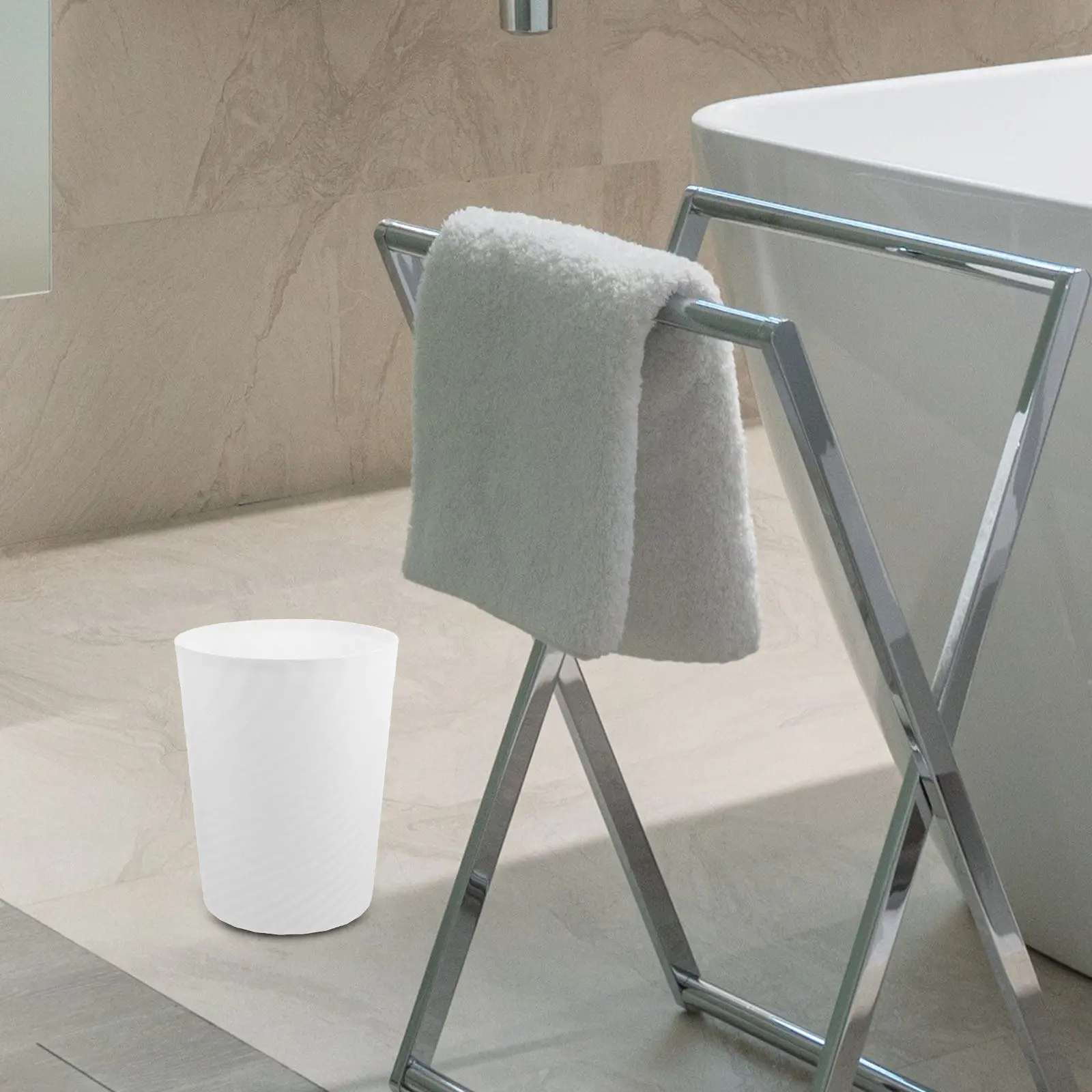 

2Pcs Large Capacity Rectangular Trash Can for Bedroom Office Bathroom Home Use Odor Control Press Ring Plastic Garbage Can