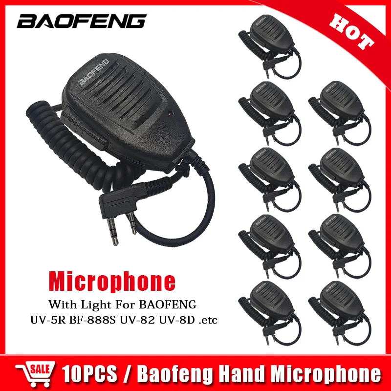 

10PCS Original Baofeng Hand Microphone Speaker for Walkie Talkie UV5R GT-3 UV-6R BF-888S BF-UVB3 BF-V9 UV-B6 UV-S9 Two Way Radio