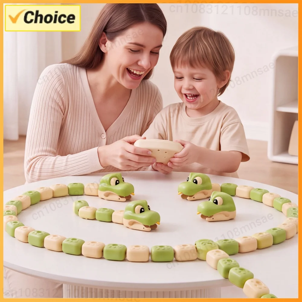 RC Snake Game Toy Magnetic Building Blocks LED Light Sound Effects Two Player Interactive Competitive Racing