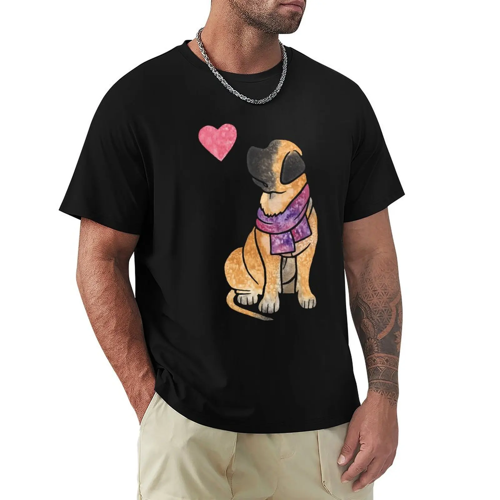 

Copy of Watercolour English Mastiff dog T-Shirt plain affliction shirts mens vintage t shirts
