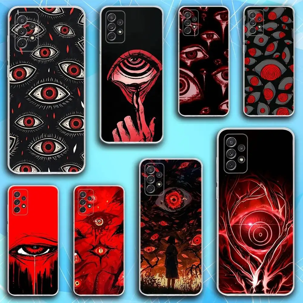 

Scary Eyes Phone Case For Samsung S30,23,21,22,20, FE lite,S10,9,8,7 PIus Note20ultra Soft Transparent