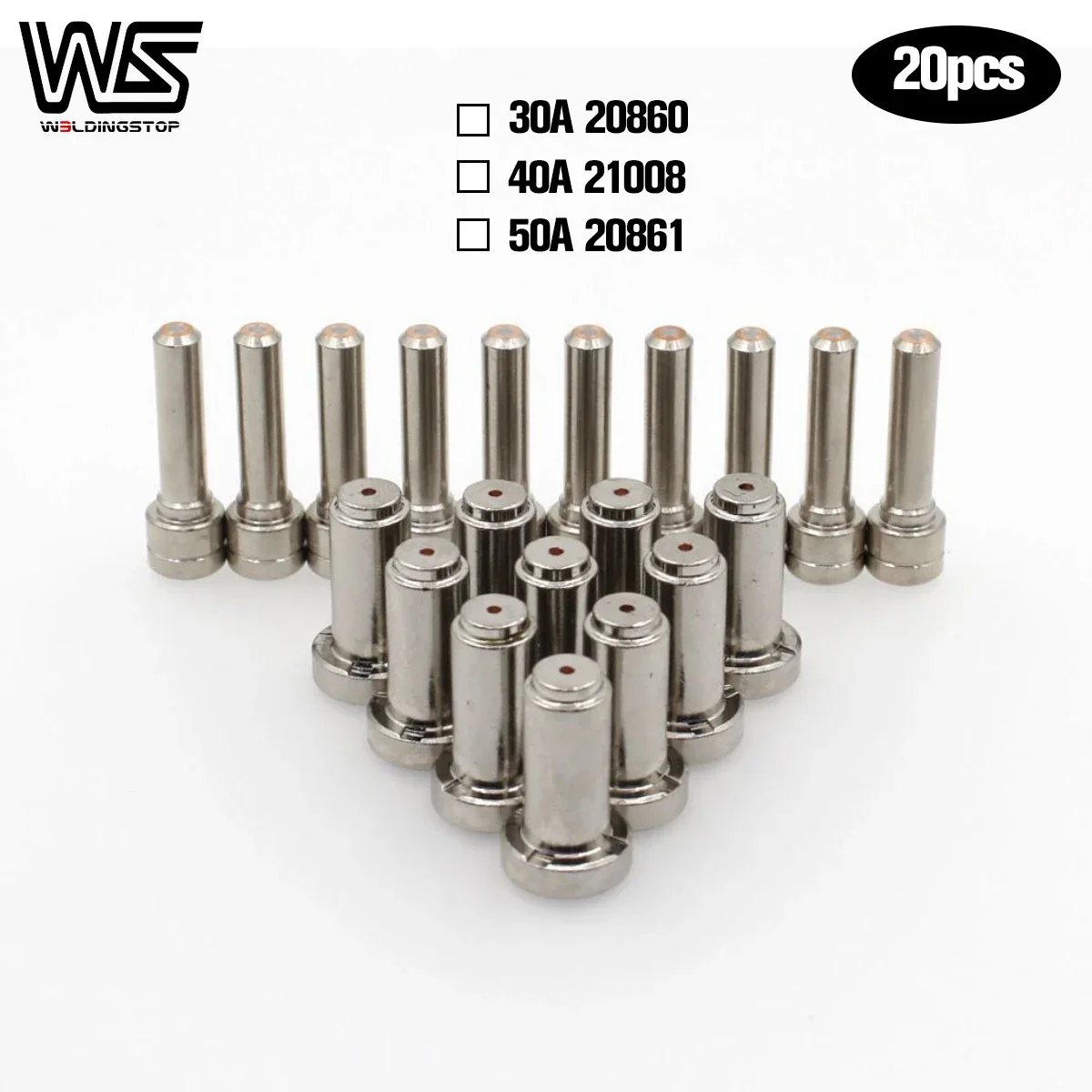 ESAB PT31XT & PT31XL 20862 Electrodes 30A 40A  50A Nozzles 20860/21008/20861 Tip Plasma Cutter Torch Consumables PKG/20