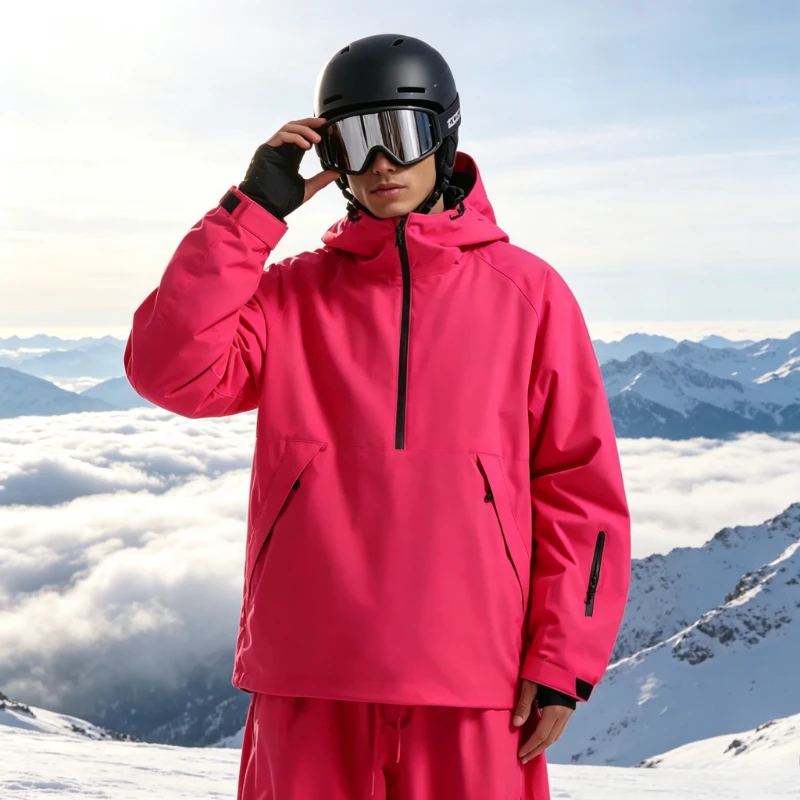 2026 New Women's Skiing Men's Waterproof Windproof Antiwear  Sport Hooded American Style Professional Outdoor Solid Fashion Top