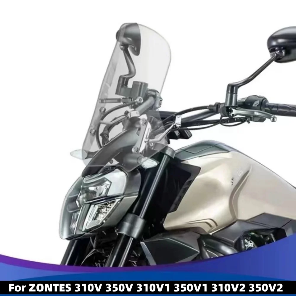 New Motorcycle Fit Zontes ZT310-V ZT350-V Windshield Smoked Windscreen Transparent For ZONTES 310V 350V 310V1 350V1 310V2 350V2