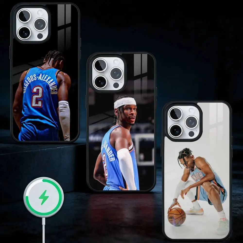 

Basketball star SGA S-Shai COOL Phone Case For iPhone17,16,15,14,13 Plus,Pro Max Magnetic For Magsafe Wireless Charging