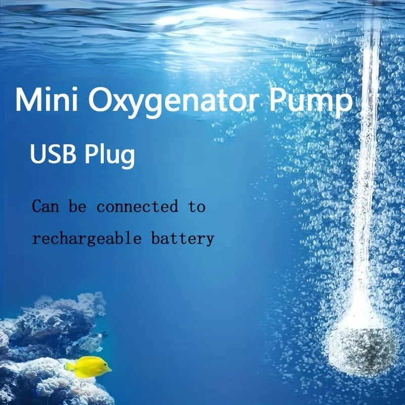 1PC/2pcs oxygenator fishing tank USB oxygenation pump oxygen aquarium air pump with bubble stone aerator mini