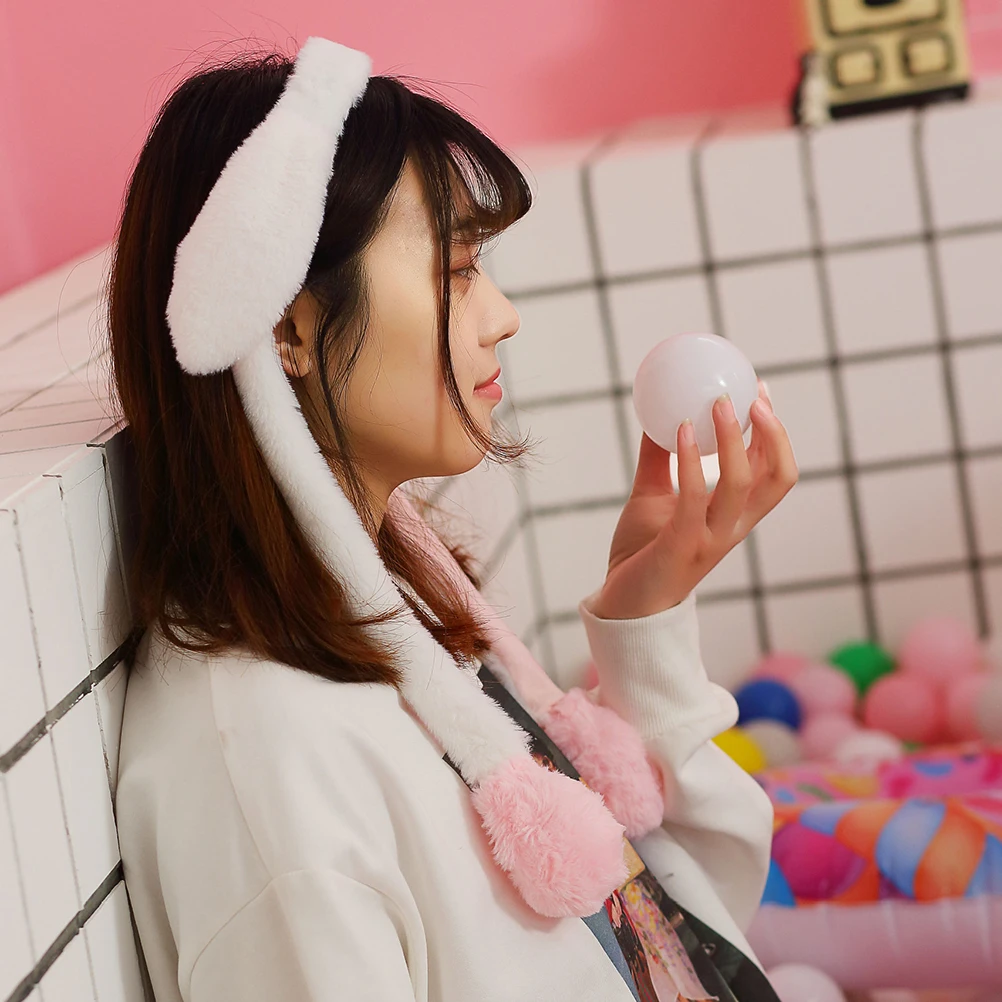 

Bunny Ear Headband Hairband Girl Headwear Moving Ears Warm Winter Party Cosplay Rabbit Style Hair Accessories Christmas
