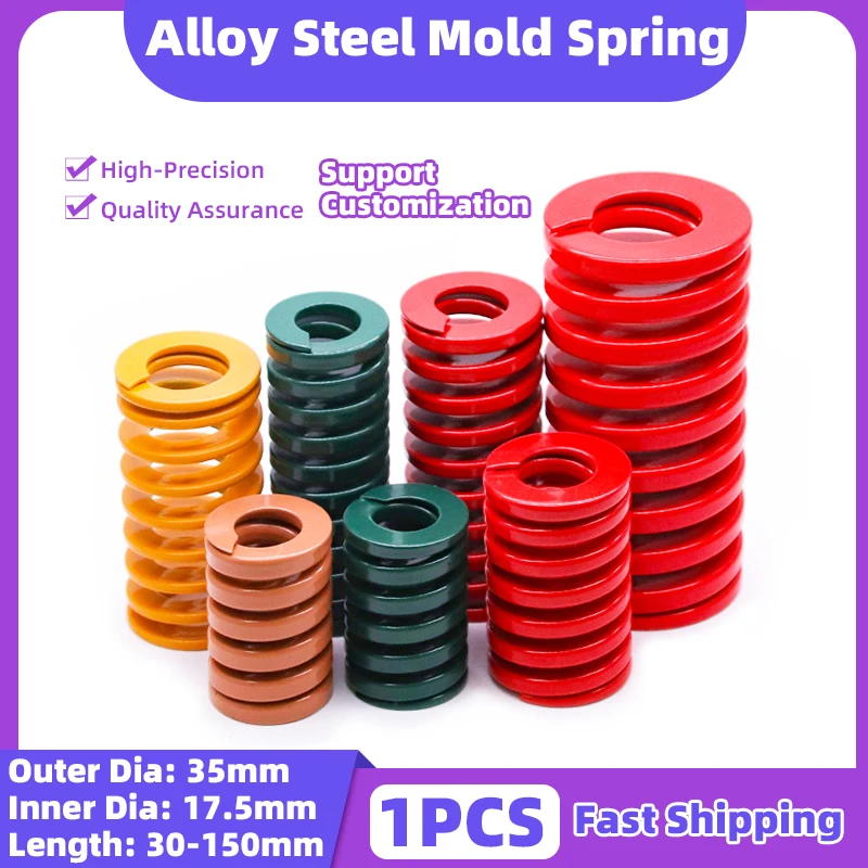 

Creamily 1PCS Compression Spring Spiral Stamping Loading Mold Springs OD=35mm ID=17.5mm L=30-150mm Yellow/Blue/Red/Green/Brown