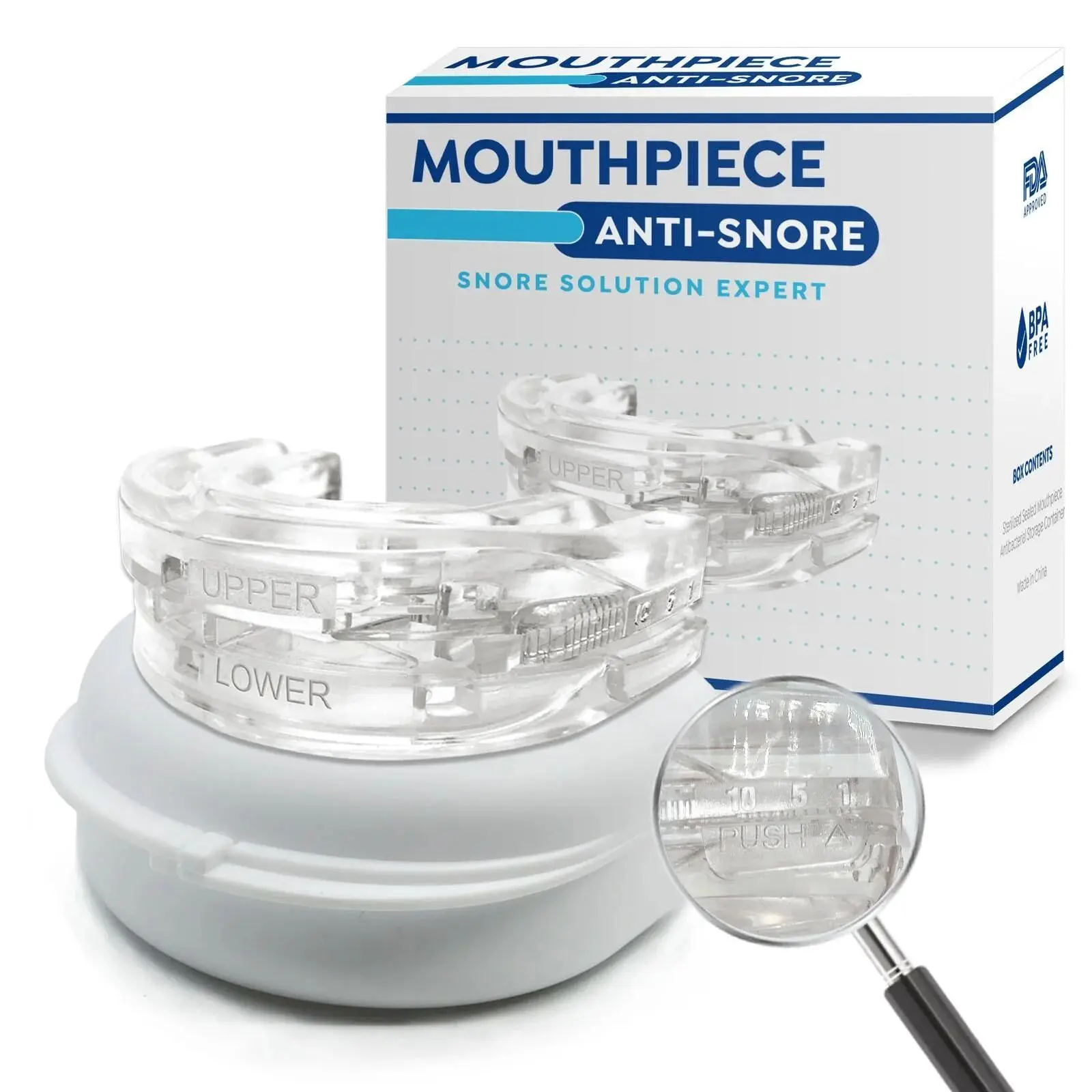 Adjustable Anti-Snoring Mouth Guard Mouthpiece Bruxism Snoring Stopper Sleeping Device Improve Sleep Comfortable Fit