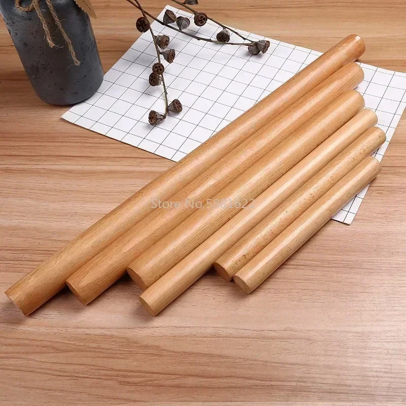 Kitchen Wooden Rolling Pin Set - 5 Sizes Dough Roller Baking Cooking Tool Accessories 16/20/25/30/50 Cm Multifunctional Gadget