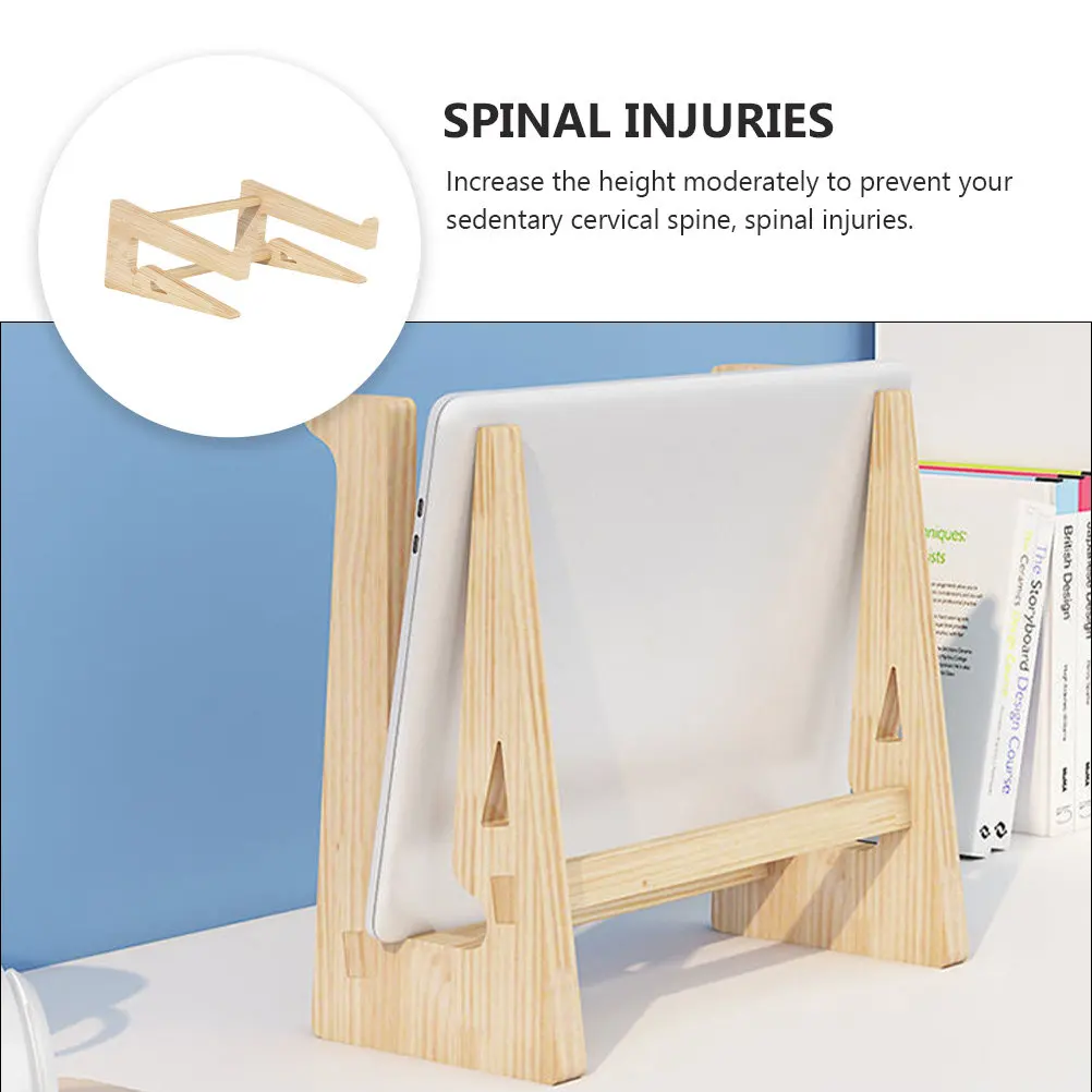 1Pcs Wooden Laptop Rack Computer Heighten Stand Elevated Notebook Computer Support for Office Home Study Laptop Stand