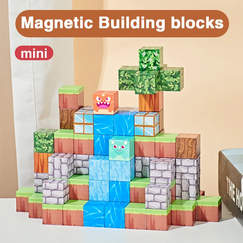 مكعبات بناء مغناطيسية للغابات، مناسبة للأطفال من سن 3 إلى 8 سنوات، لعبة تكديس المكعب. #3