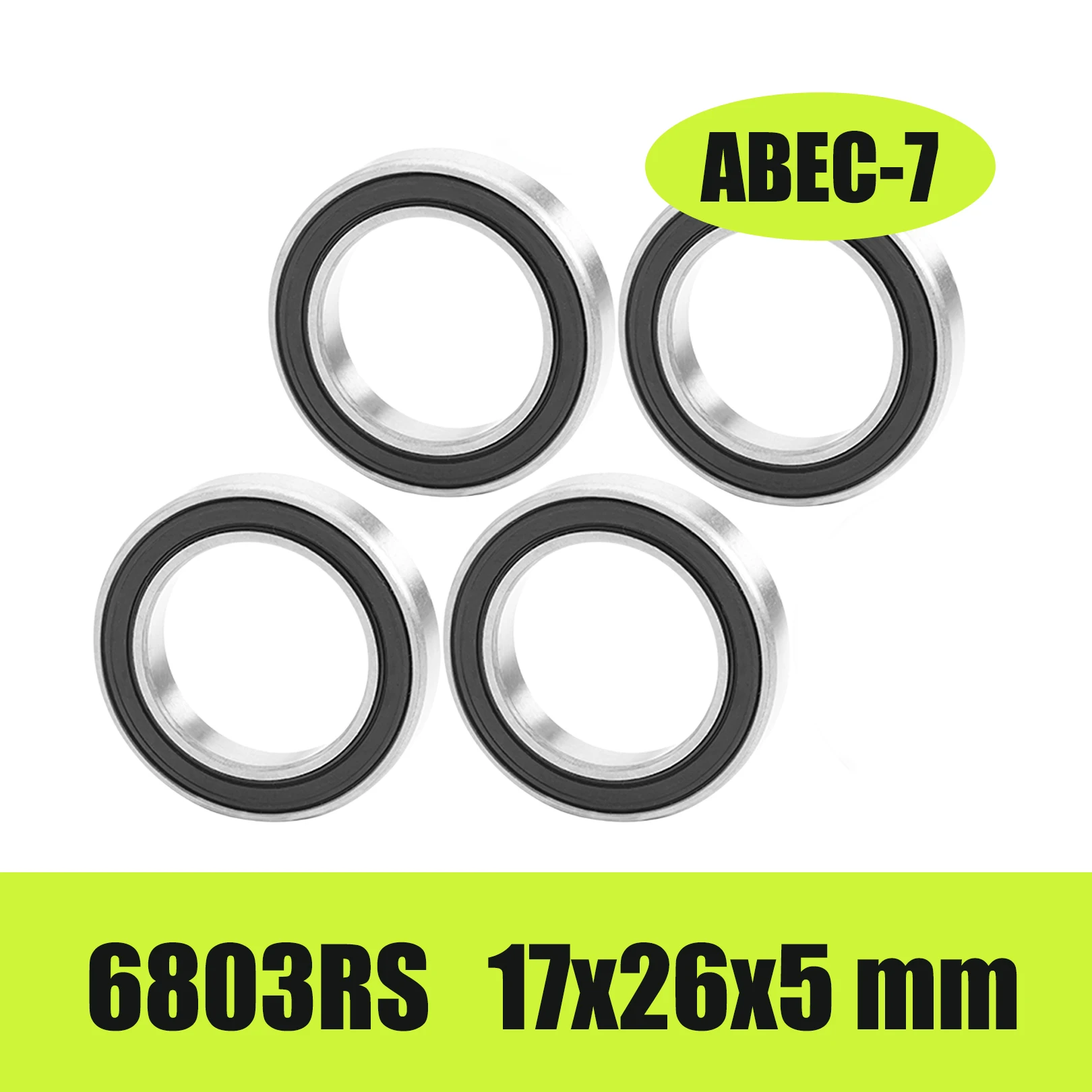 4PCS Bicycle Hub Ball Bearing 6800RS 6801RS 6802RS 6803RS Kit for Rear Front Hubs Wheels Repair Parts for MTB Bike Replacement