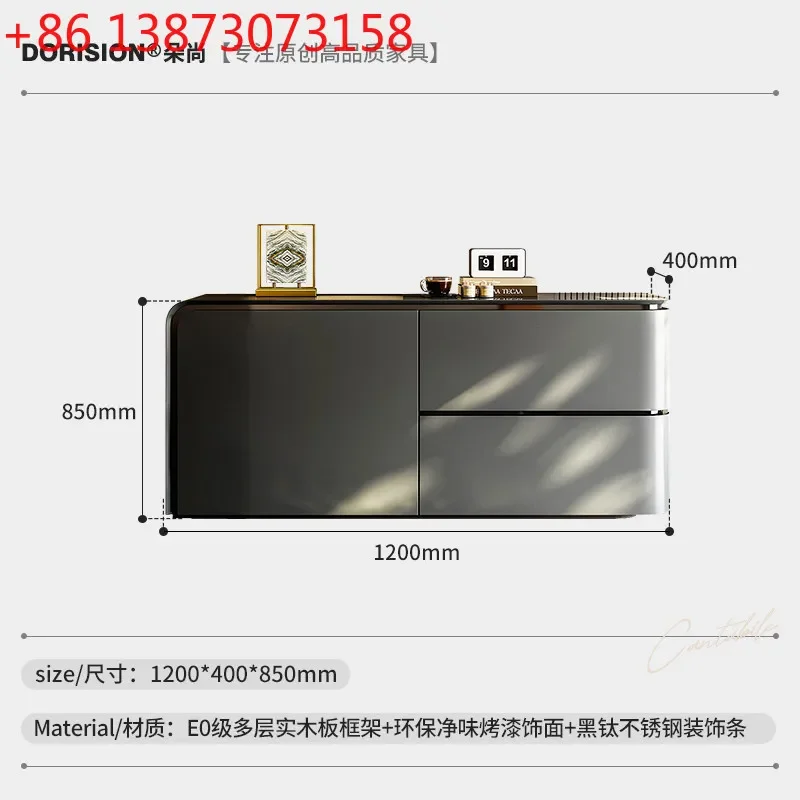 

Italian minimalist modern minimalist light luxury solid wood bedroom storage advanced sense entrance cabinet