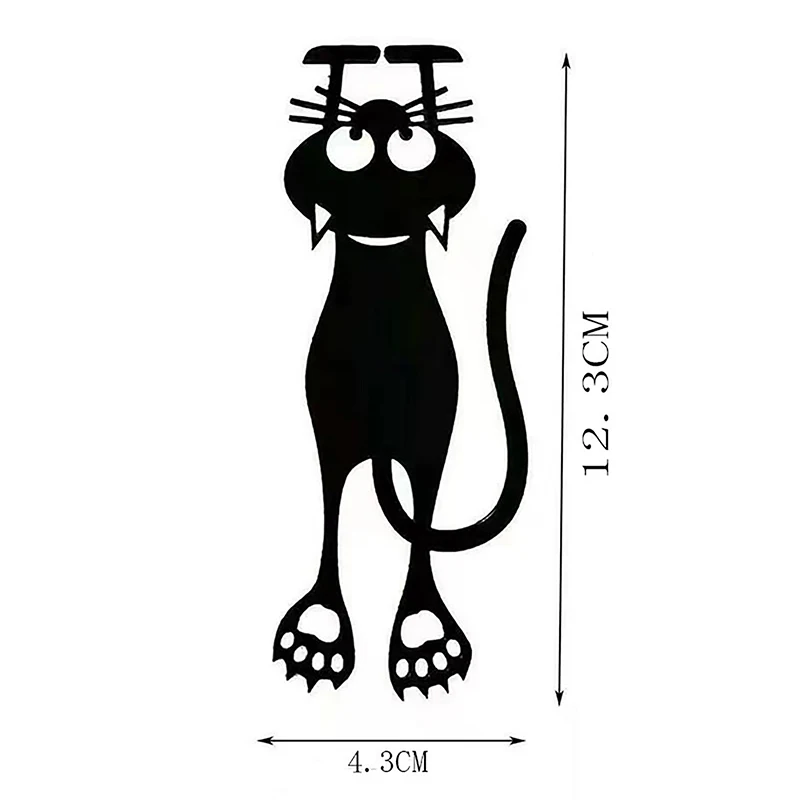 Creative Kawaii Versatile Hollowing Out Cat Bookmark Cartoon Animal Book Clip Pagination Mark Novelty Fashionable Stationery