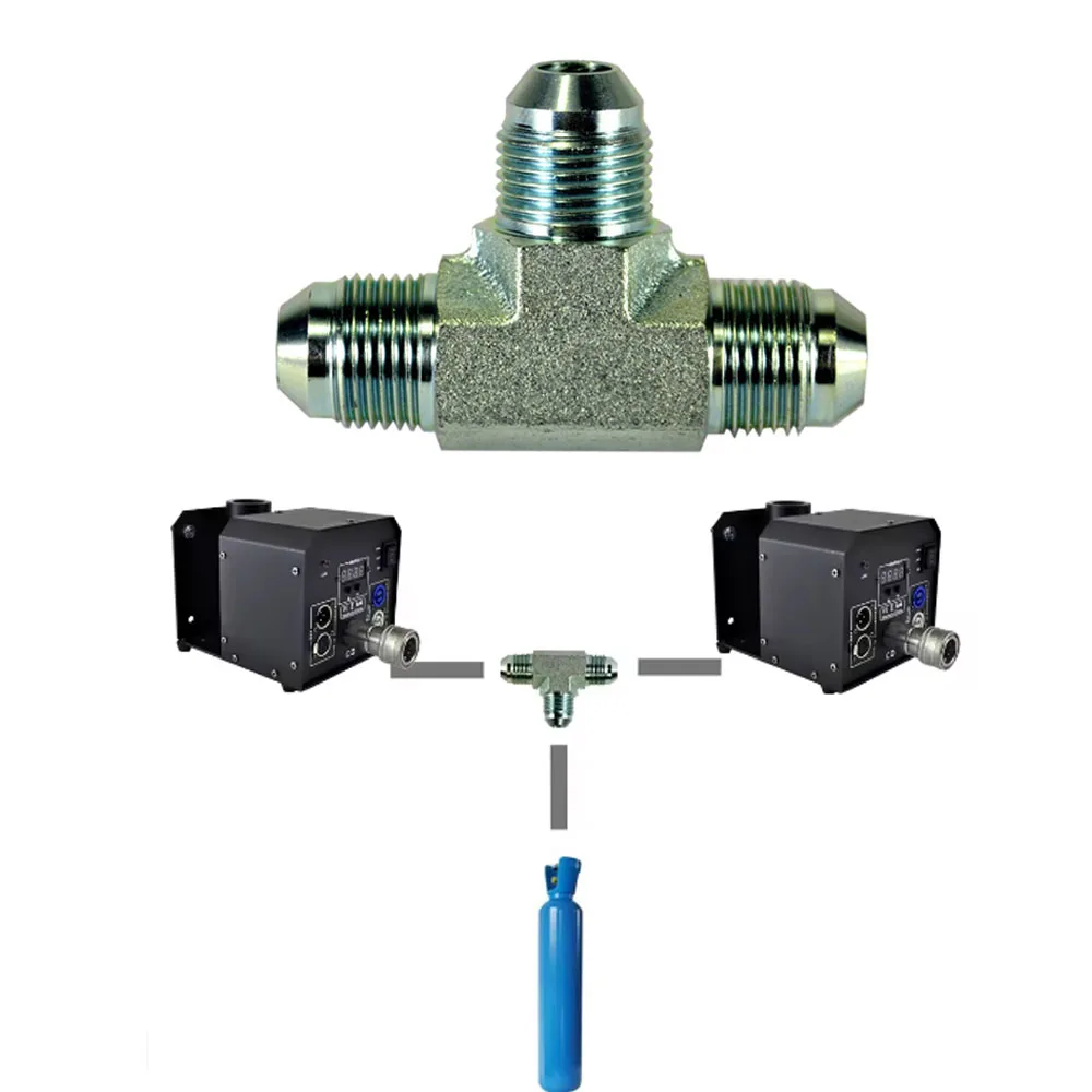 CO2 Jet Gas Column Machine T Connector Two Way Splitter for CO2 Machine Jet CO2 Machine DMX Copper Connector