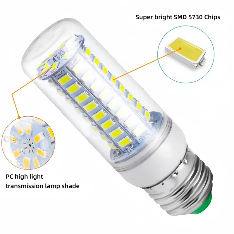 Imagem -04 - Lâmpada Led de Economia de Energia Lâmpada de Milho Spotlight Ampola g9 Bombilla Sala de Estar E27 E14 220v