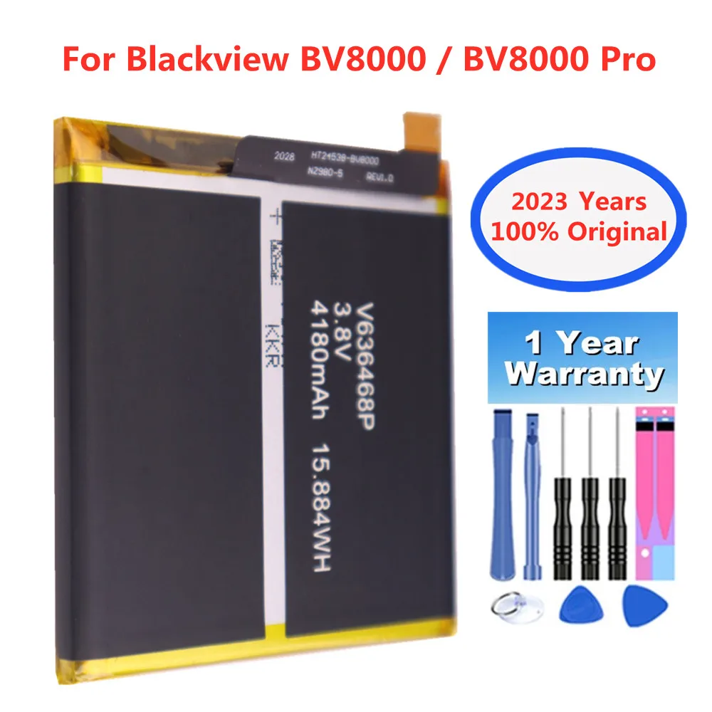 2023 High Capacity 4180mAh New BV 8000 Battery For Blackview BV8000 Pro BV8000Pro V636468P Mobile Smart Phone Batteria + Tools