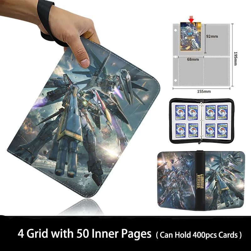 900Pcs 9 Pocket Anime GUNDAM Cards Album Book Zipper PU Leather Cards Binder  Display Game Collection Card Kids Toy Gift - AliExpress 26