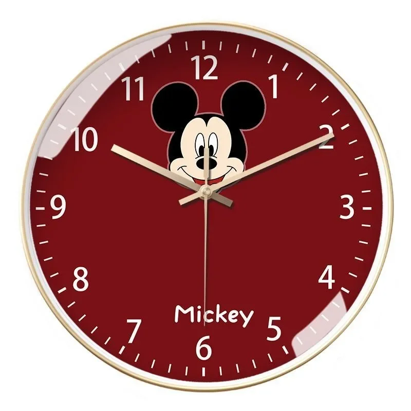 Disney Mickey Mouse Cartoon Animation orologio da parete creativo moda semplice Ins Style camera da letto soggiorno orologio da parete al quarzo silenzioso