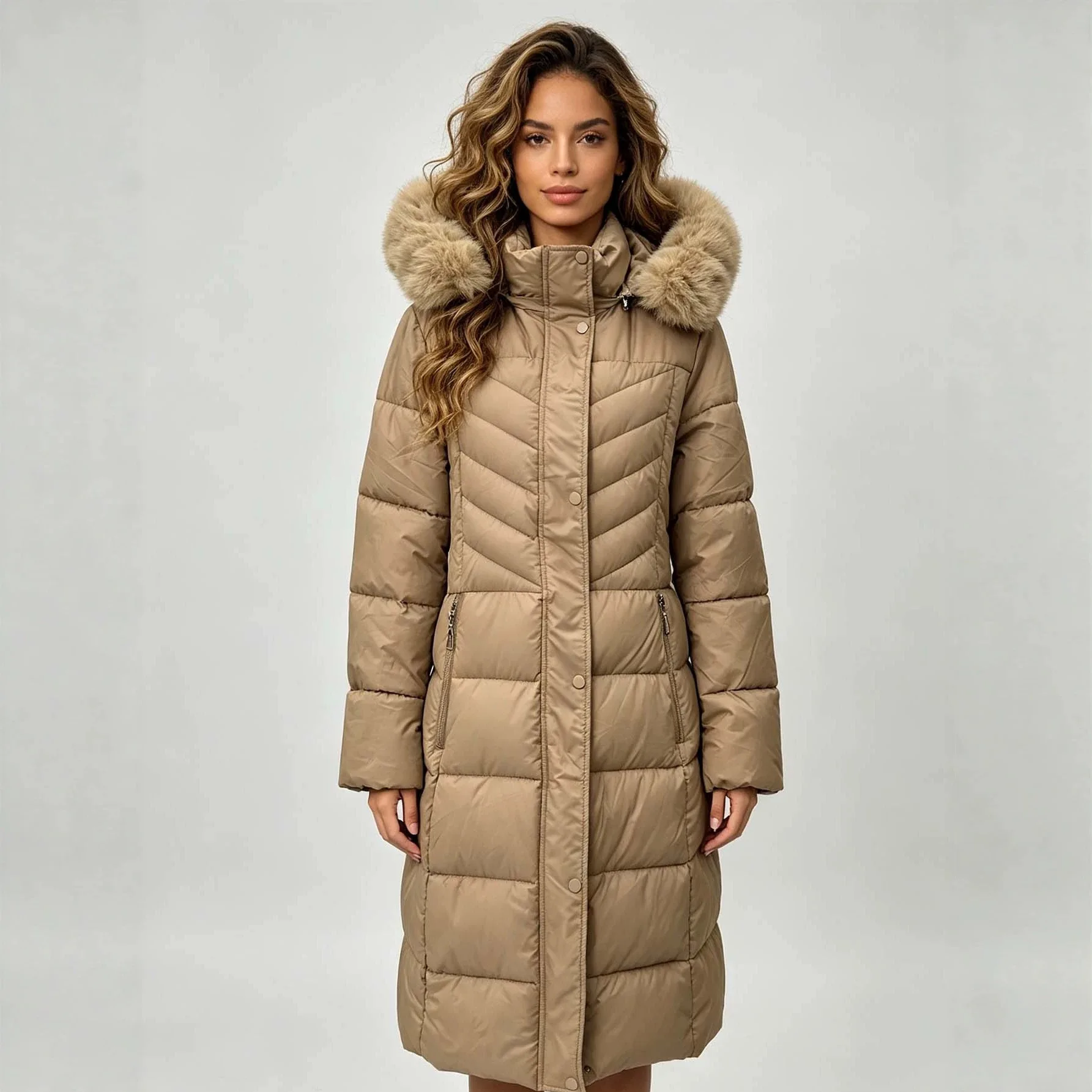 Astrid Winter Women's coat women parka long warm fashion black quilted jacket with natural fur collar female clothing