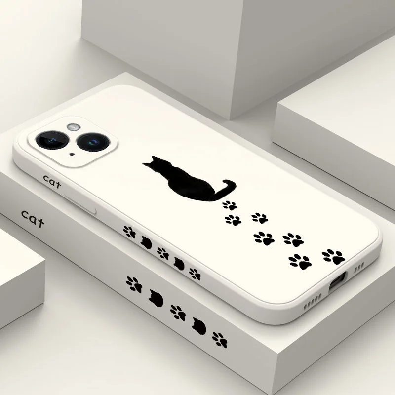 Cat Paw Print Phone Case For iPhone 16 15 14 13 12 11 Pro Max Mini X XR XS Plus Cover