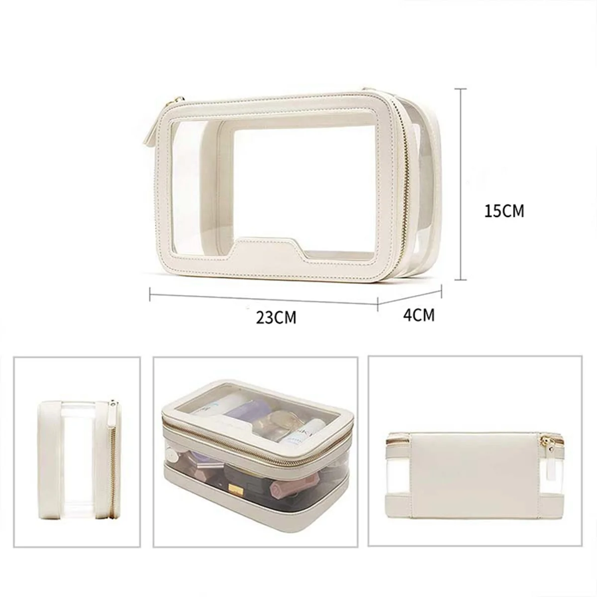 Clear Makeup Case Toiletry Bag Multipurpose Travel Makeup Train Case Portable Cosmetic Organizer Transparent Storage Bag