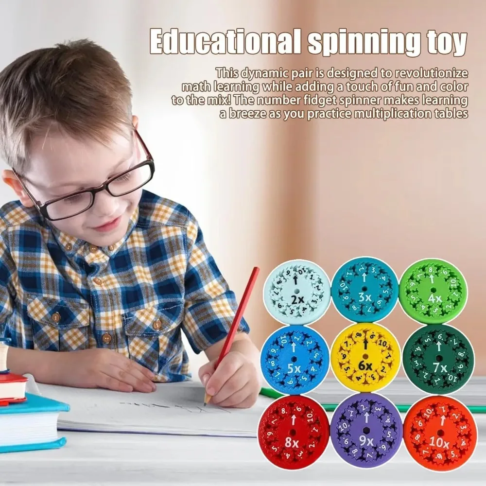 Math Fidget Spinner para Aprender Brinquedos, Adicionar Subtrair Multiplicar e Dividir Math Operation Game para Casa, Escola e Sala de Aula