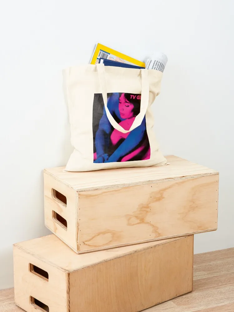 عاشق الهدايا فاسق تلفزيون فتاة ريترو موجة حمل حقيبة شخصية حمل حقيبة شخصية حمل أكياس المتسوق