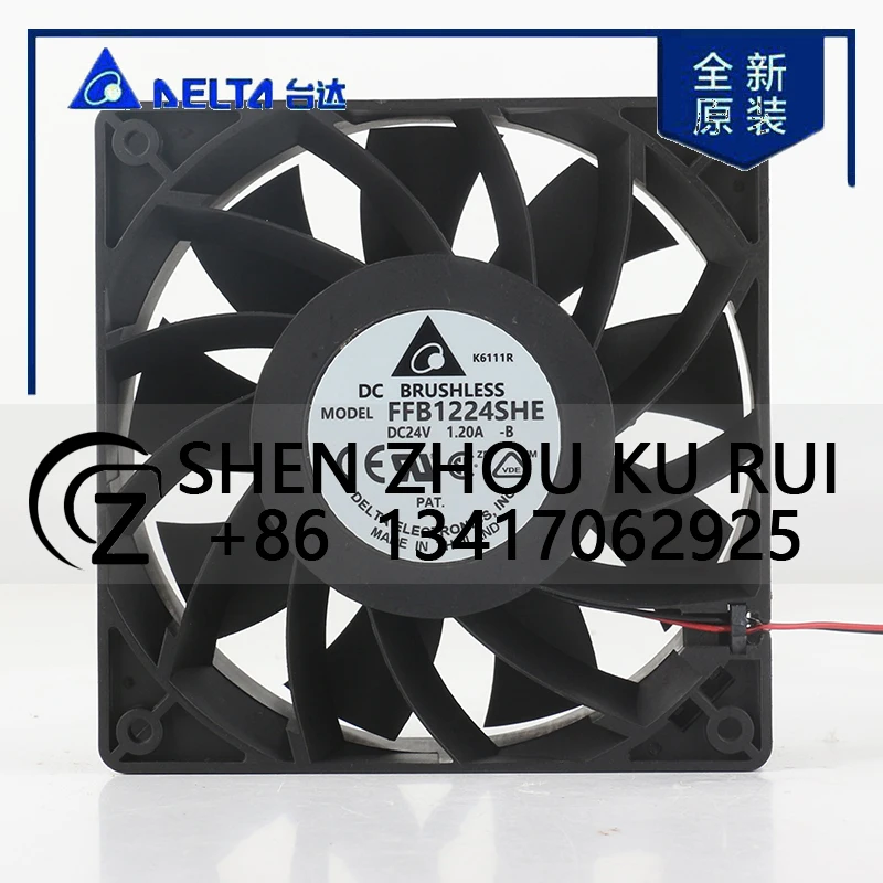 

New Delta 5V 12V 48V DC 24V 1.20A AC EC 12038 120x120x38MM 12CM high air volume inverter printing machine FFB1224SHE cooling fan