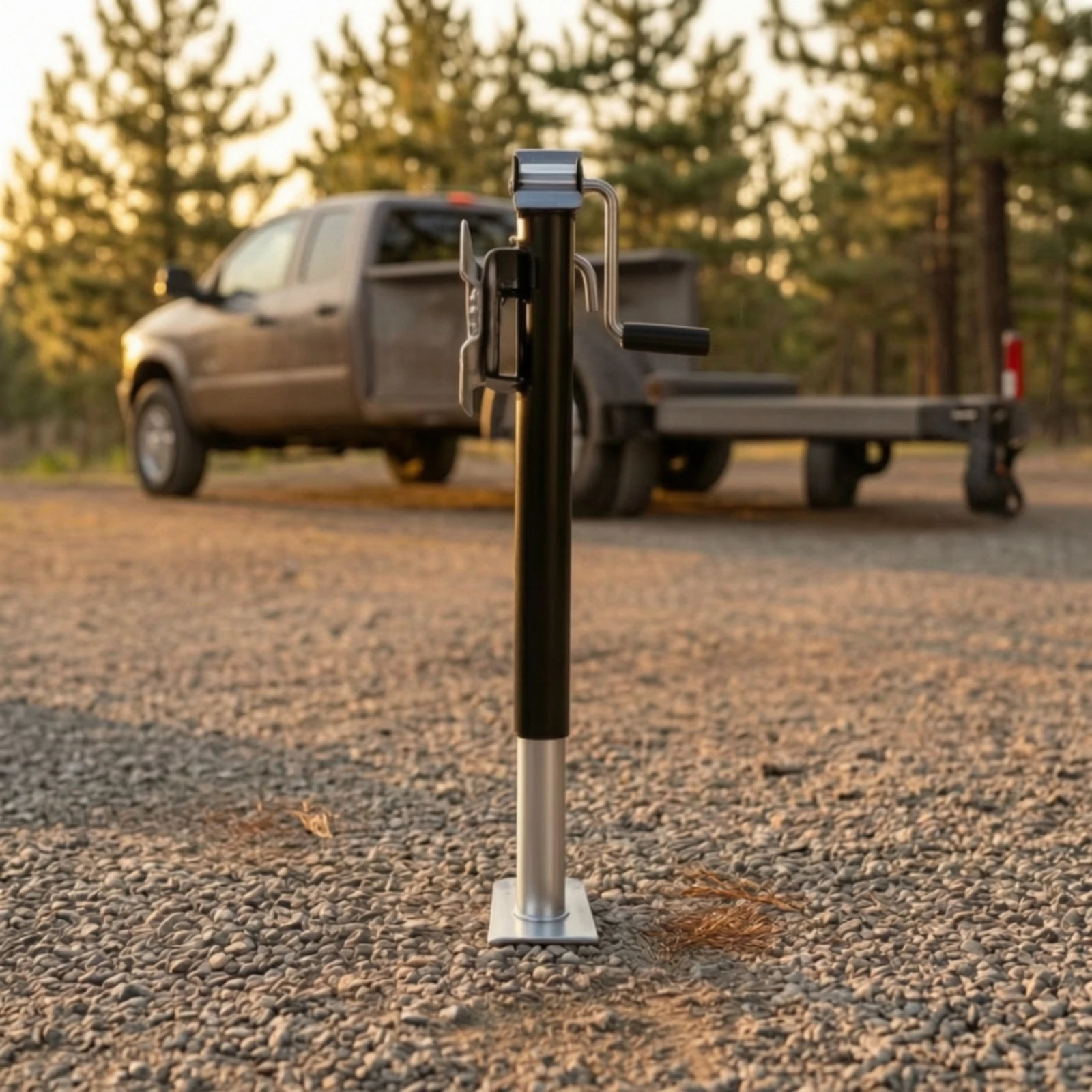 Trailer Jack with Foot Plate Steel Trailer Support Jack Leg Adjustable Long-Lasting for Rv Owners