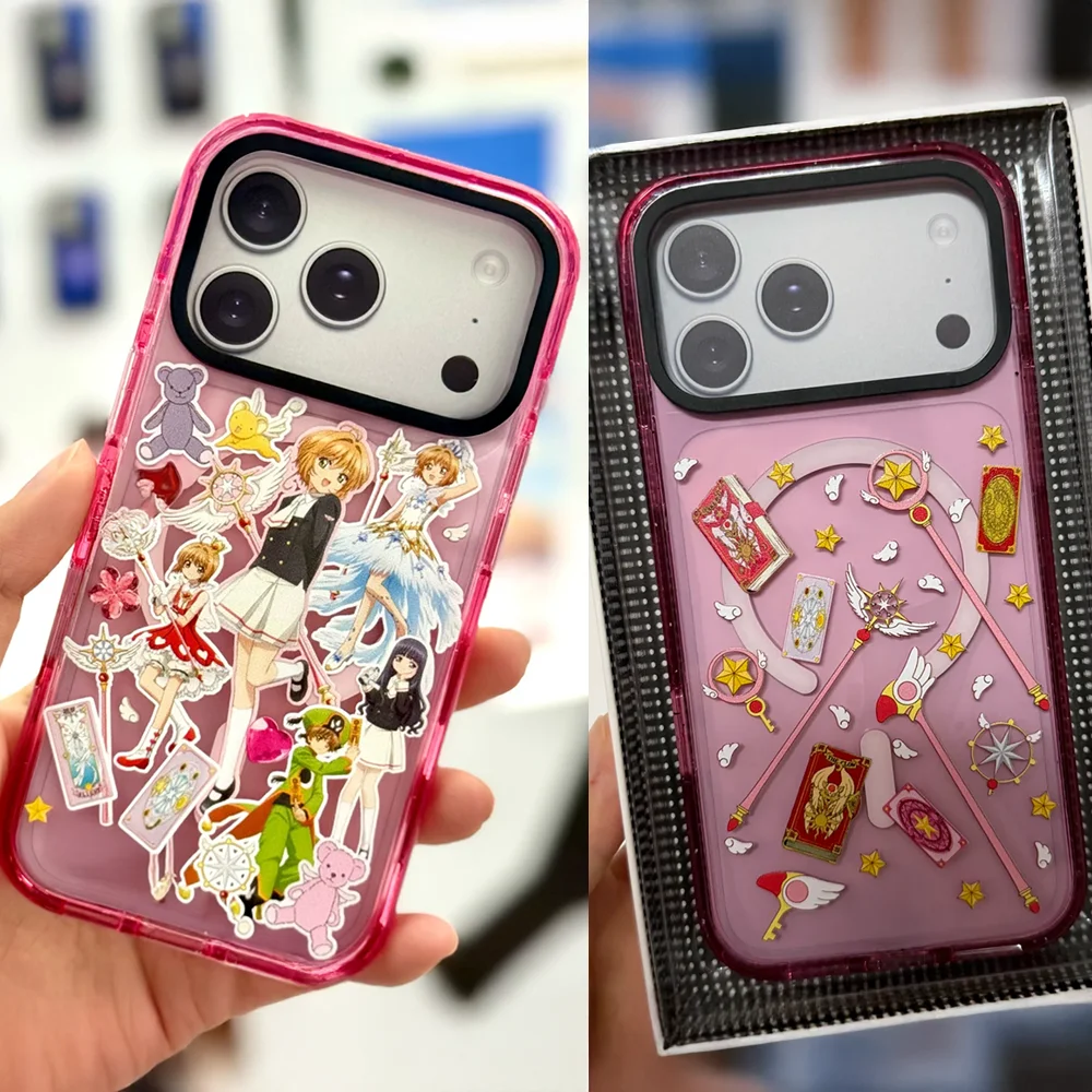 

Pink Anime Magnetic Phone Cover for IPhone 12 13 14 15 16 17 Pro Max Case for IPhone 17 Air