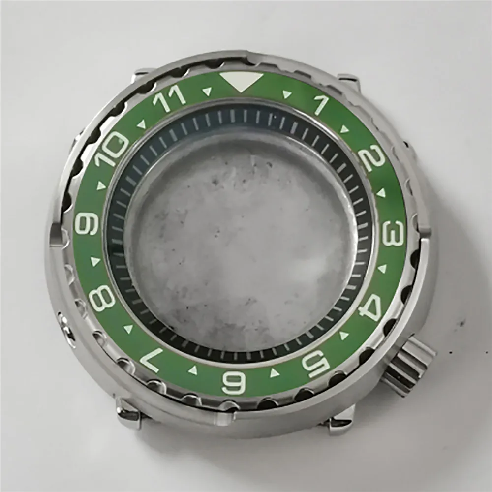 45MM Mineral Glass Stainless Steel Case Black Inner Shadow Watch Case for NH35/NH36 Watch Movement