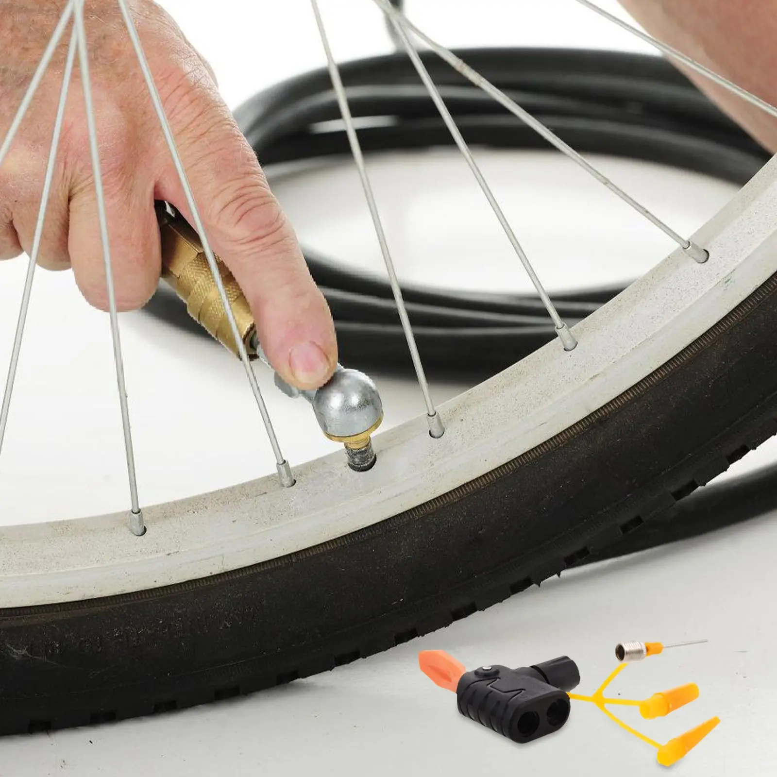 5 قطعة دراجة الإطارات مضخة محول فوهة للضاغط الذاتي التبديل DualUse تضخيم فوهة الهواء صمام متوافق الدراجة