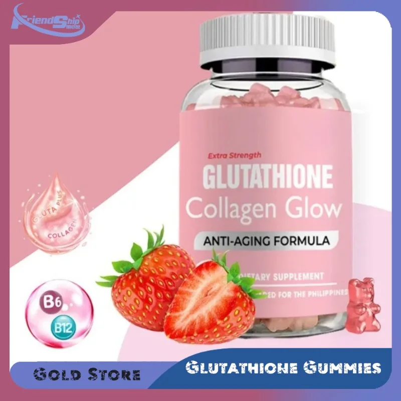 

60/120/180 Pieces Glutathione Glow Gummies Strawberry Flavored Teddy Bear Gummies