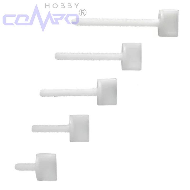 

10 Pcs M4 Full Threaded Nylon Thumb Screws White for RC Model Airplane Replacement Parts DIY Plane Accessories