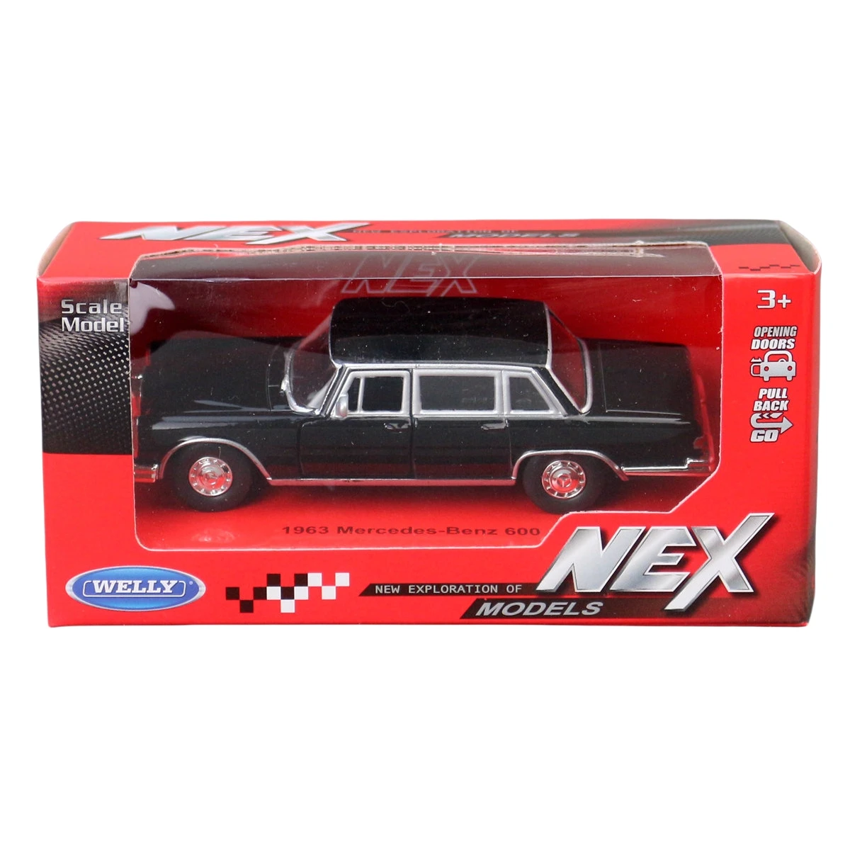 1/36 Mercedes-Benz 600 Pullman 1963 Spielzeugauto Welly Druckguss-Fahrzeug Miniatur Rückzieh-Modell Sammlerstück Geschenk für Freund – Detail 5
