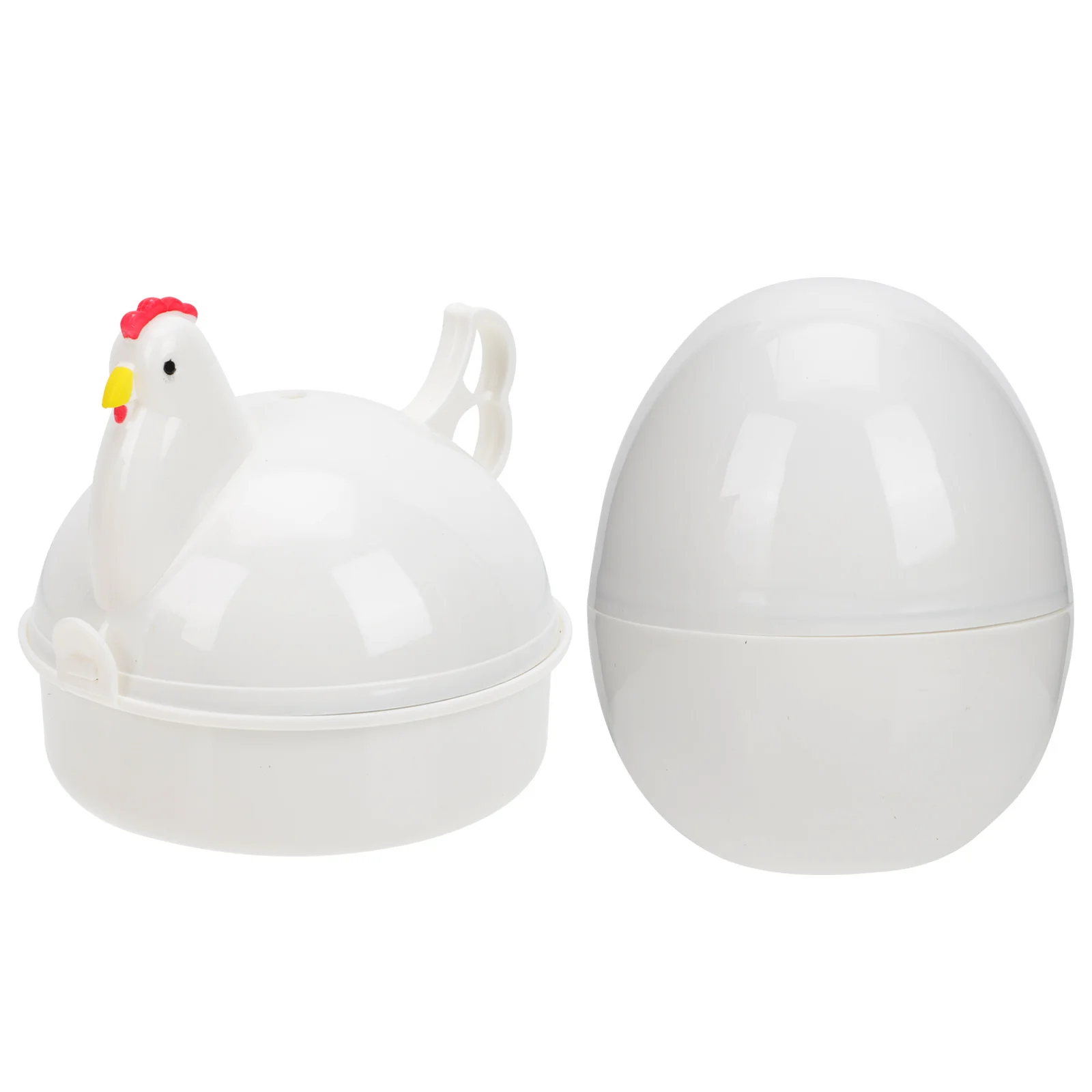 

2Pcs Plastic Egg Boiler Compact Creative Shaped Steamer Cup for Microwave Fast Breakfast Solution for Students Workers