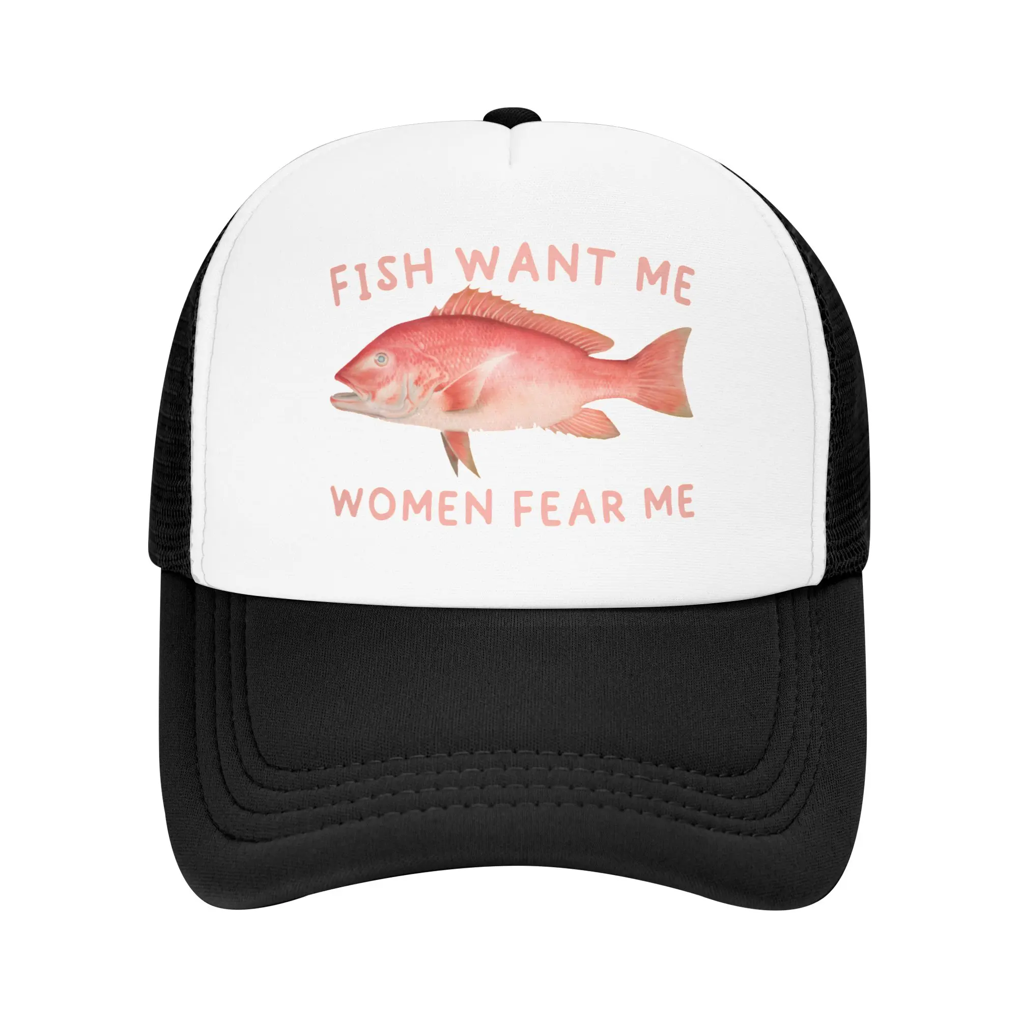 Fish Want Me Women Fear Me Baseball Cap Women Men Personalized Adjustable Fishing Quote Trucker Hat Outdoor Snapback Dad Hats