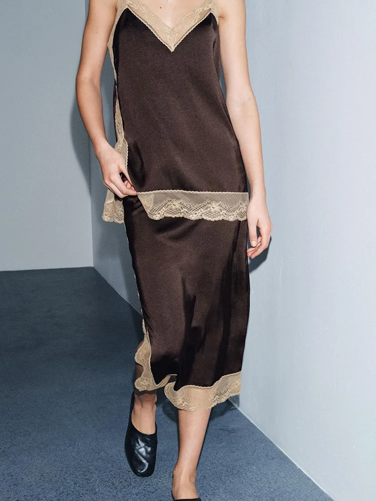 High-End Women's Faion Winter New Arrival Midi Skirt And Top Set Ele And Sli Perfect for Stage Performances Or Spec...