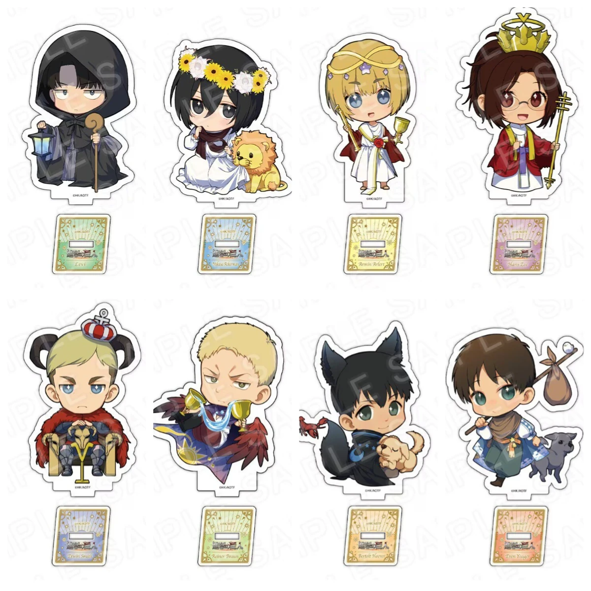 Game Armin Arlert Levi Ackerman Hange Zoe Erwin Smith Eren Yeager Acrylic Stand Doll Anime Figure Model Plate Cosplay Toy Gift