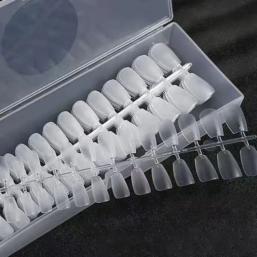 

300Pcs Ultra Thin Artificial Nail Tips Frosted Medium Almond False Nails Full Cover DIY Nail Art Extension for Salon Quality At