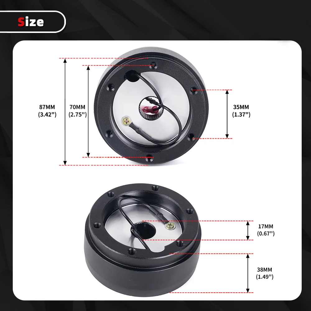 ZSRacing 186H Kit adaptador de cubo corto para volante de 6 pernos para Volkswagen MK1 MK2 Golf Jetta Rabbit Scirocco QR061