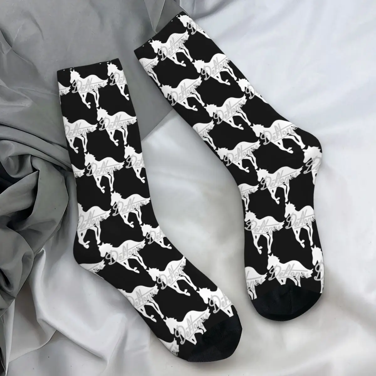 Women Men Socks Deftones Metal Punk Stockings Winter Gothic Warm Soft Socks Graphic Outdoor Anti Slip Socks